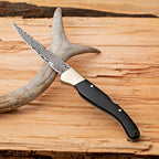 Greenhaus Gardening Folding Utility Knife — Damascus Steel & Brass Accents