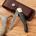 Greenhaus Gardening Folding Utility Knife — Damascus Steel & Brass Accents