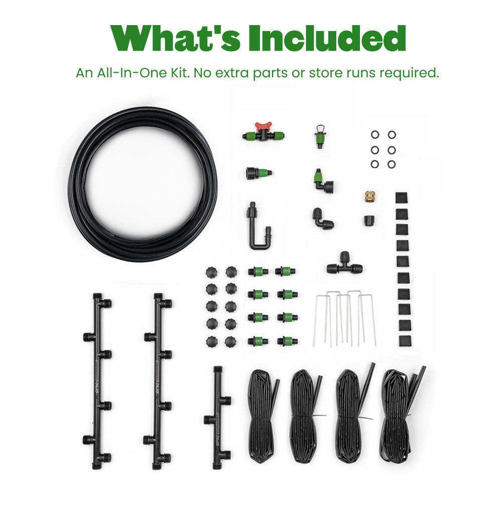 GreenHaus Gardening Expandable Raised Bed Drip Irrigation Kit