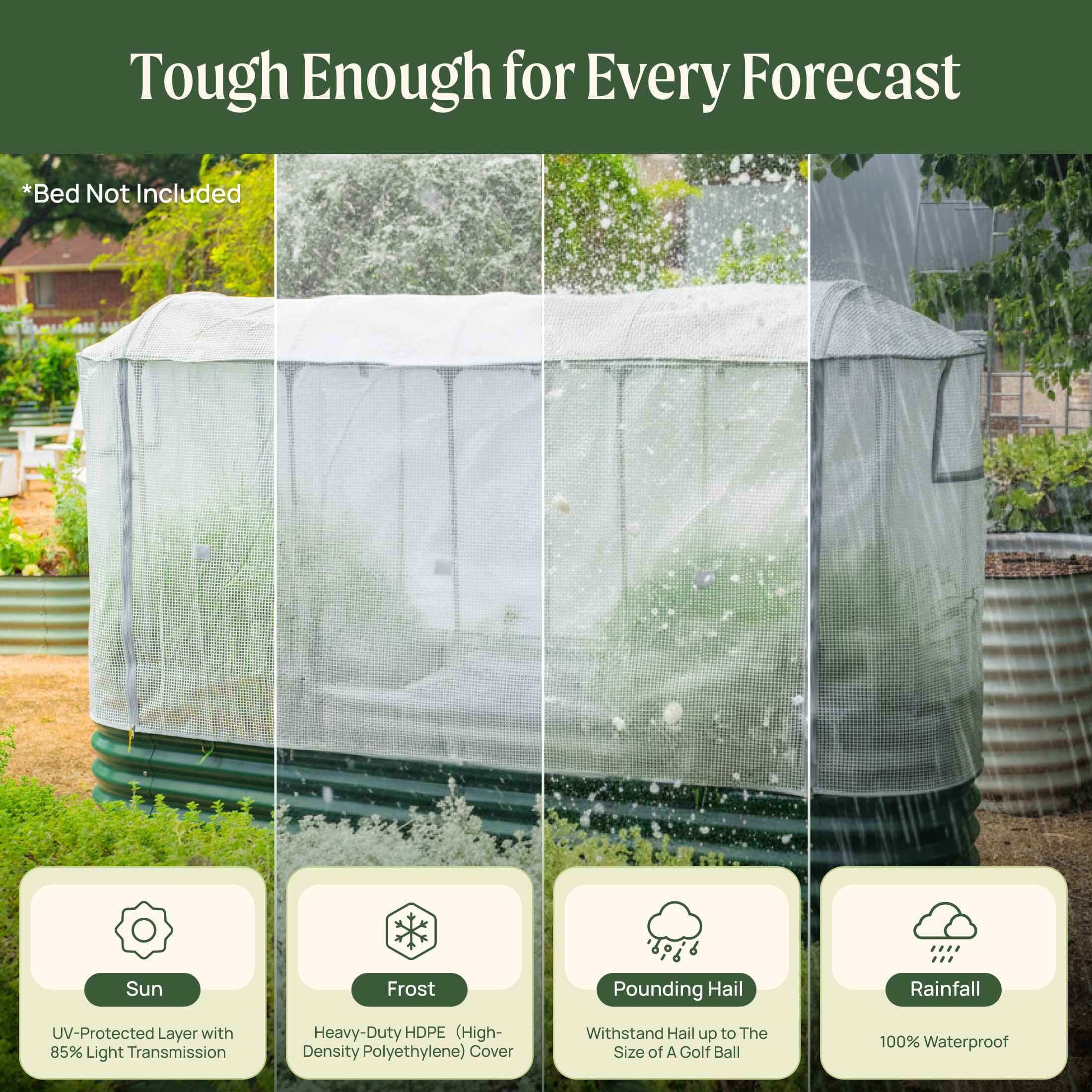 Greenhaus Gardening Frost Greenhouse Cover System for Classic Raised Beds