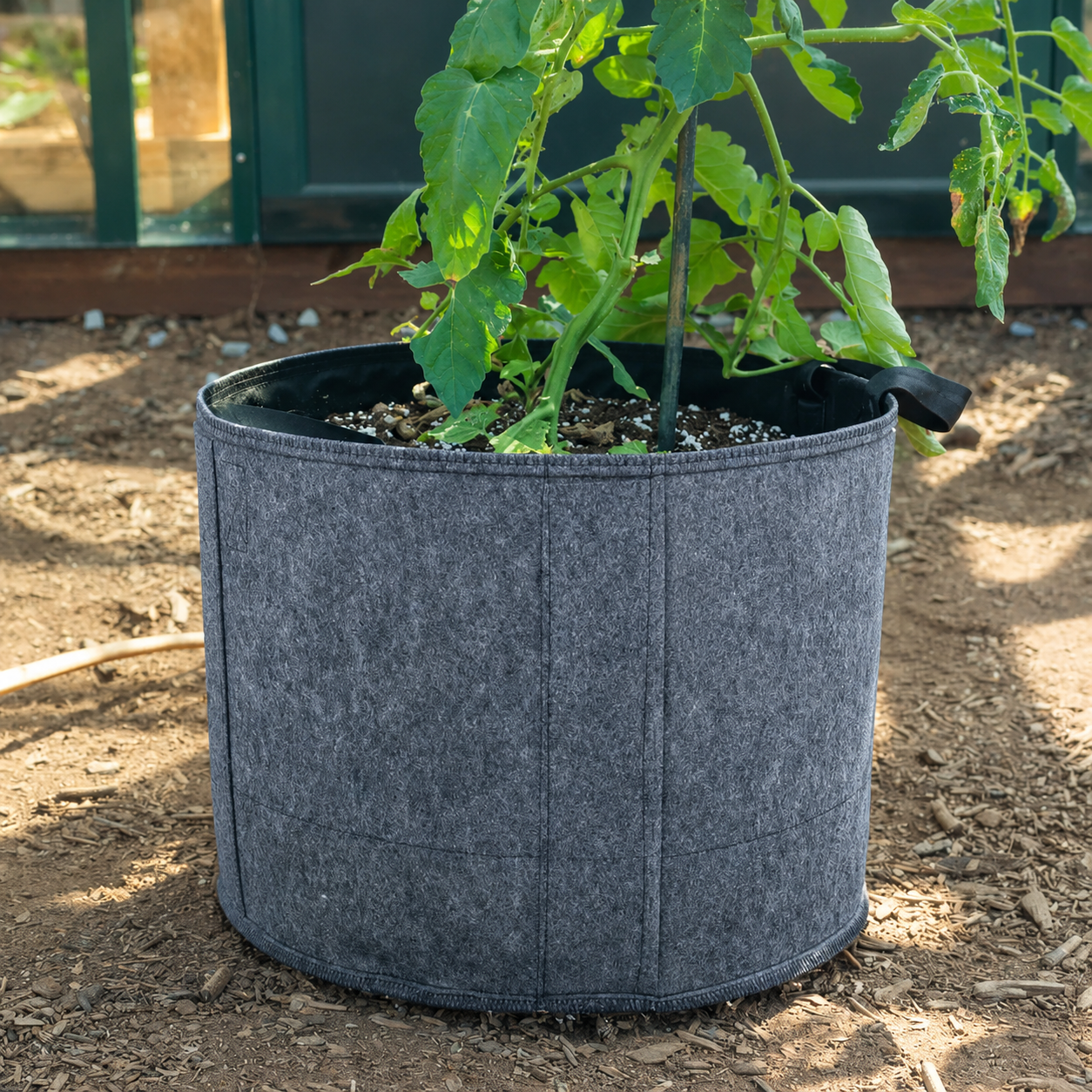 Greenhaus Gardening Lined Grow Bags with Irrigation Strip for Drip Lines
