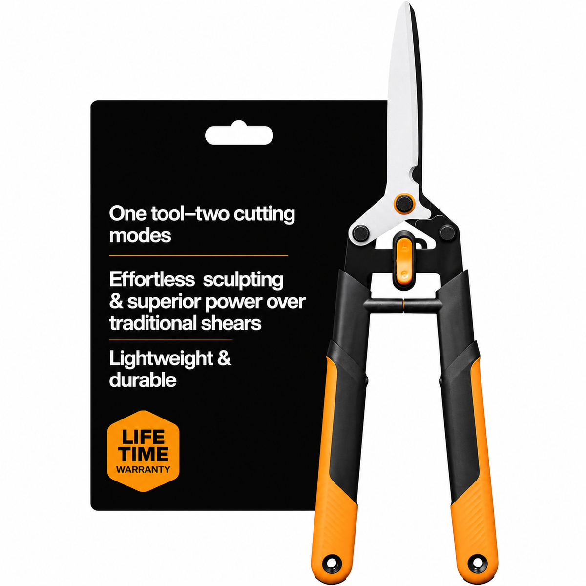 Greenhaus Gardening Extendable Power-Lever Hedge Shears with 10-Inch Hardened Steel Blades