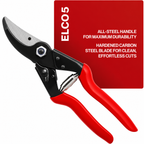 Greenhaus Gardening Professional Forged Aluminum Bypass Pruning Shears with Precision Carbon Steel Blade