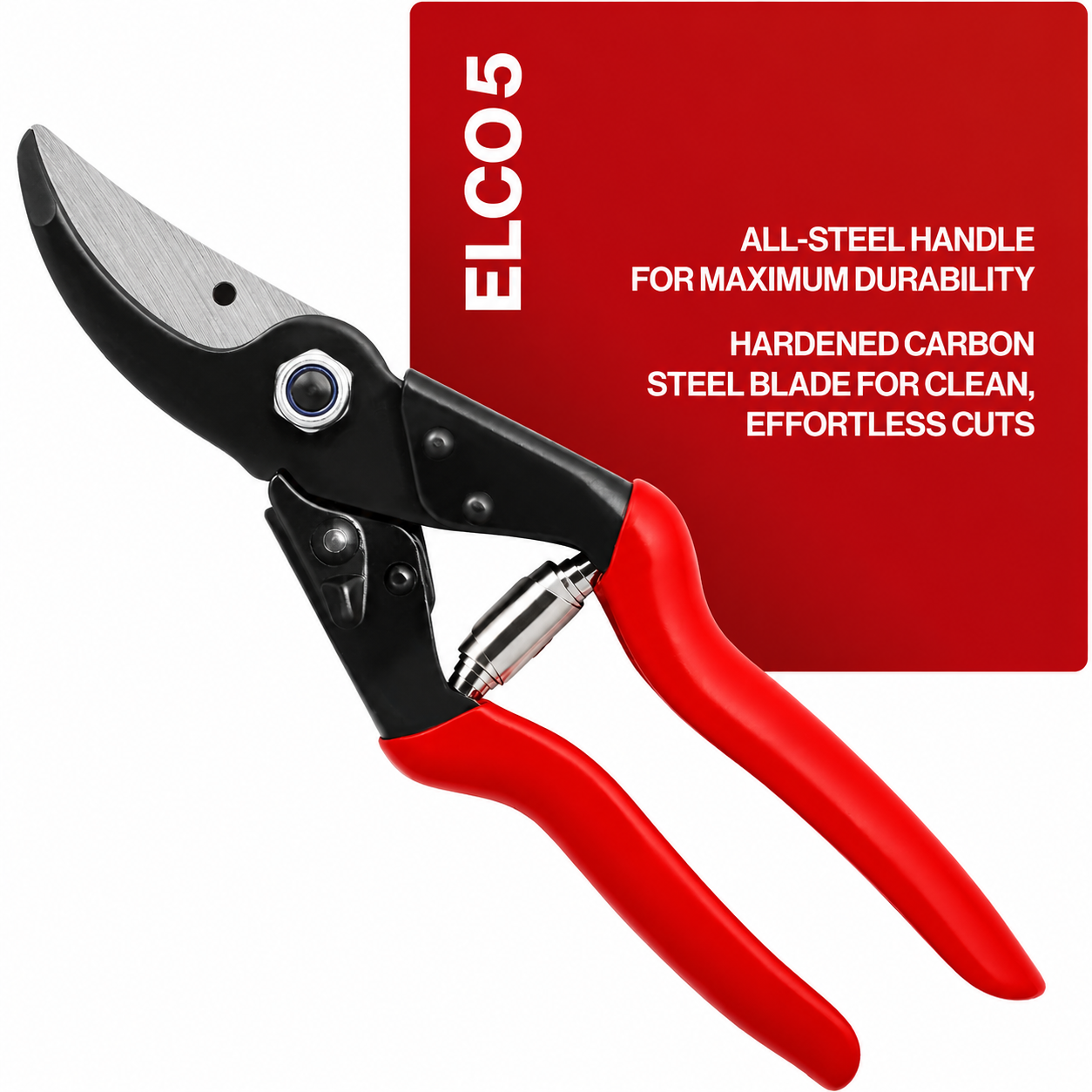 Greenhaus Gardening Professional Forged Aluminum Bypass Pruning Shears with Precision Carbon Steel Blade