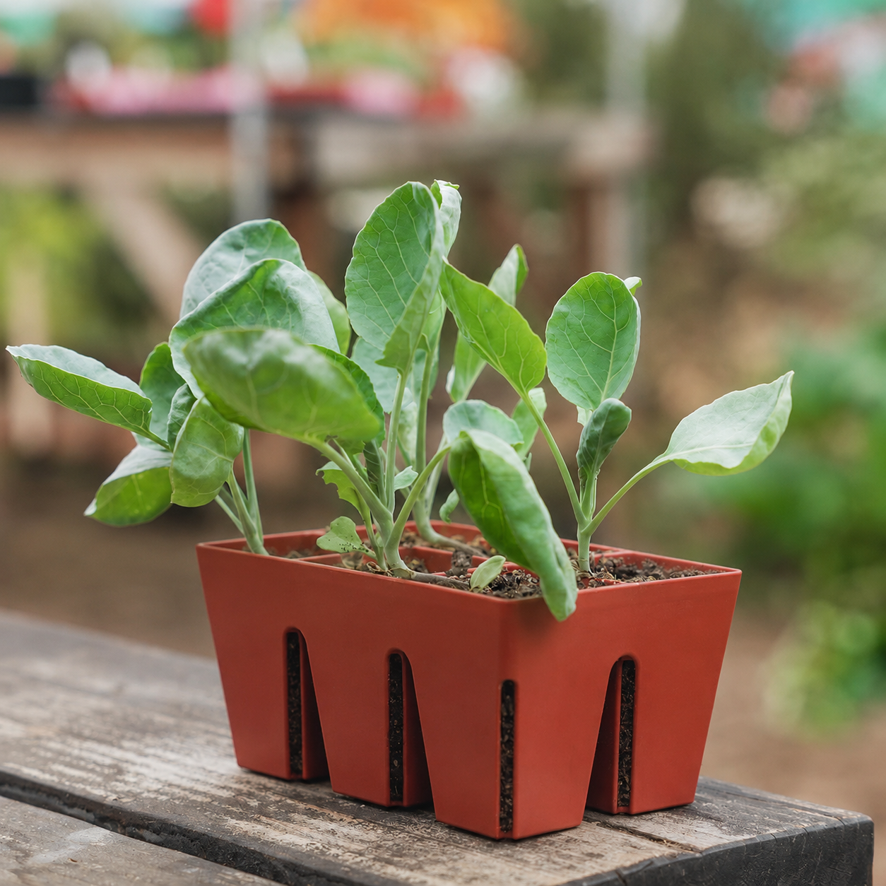 Greenhaus Gardening Seed Starting Trays 6-Cell Recycled Plastic Nursery Inserts