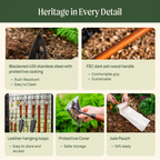 Greenhaus Gardening Hand Garden Hoe, FSC Wood Handle Multi-Use Weeding Tool