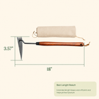 Greenhaus Gardening Hand Garden Hoe, FSC Wood Handle Multi-Use Weeding Tool