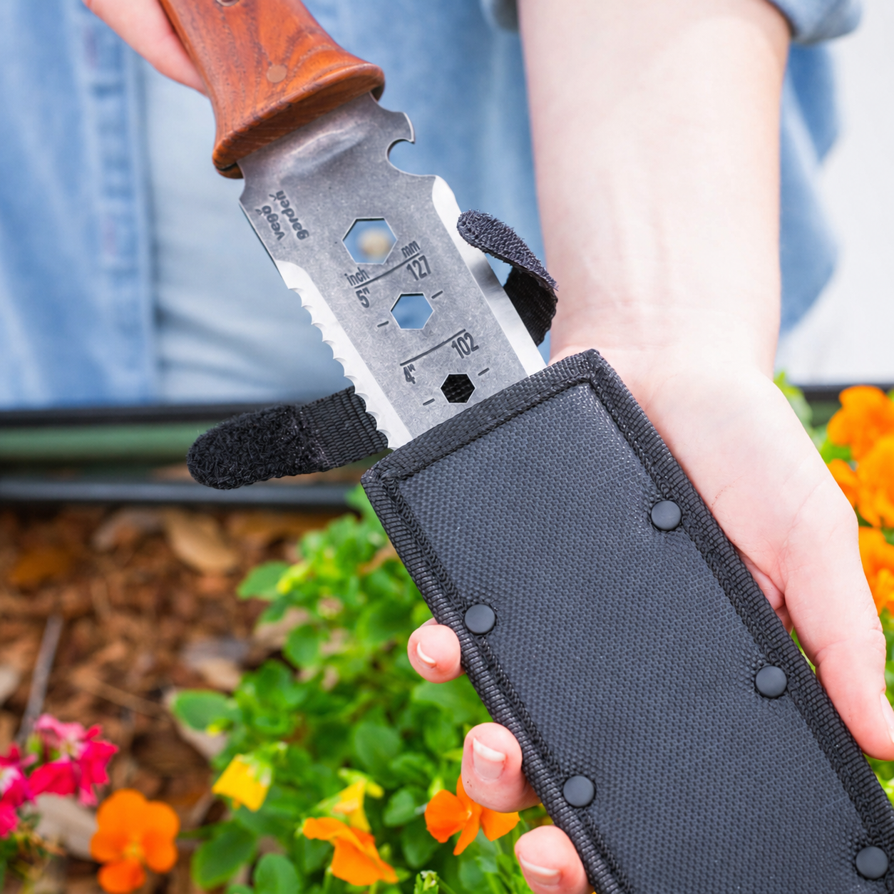Greenhaus Gardening Garden Utility Knife, Multi-Tool for Planting & Weeding
