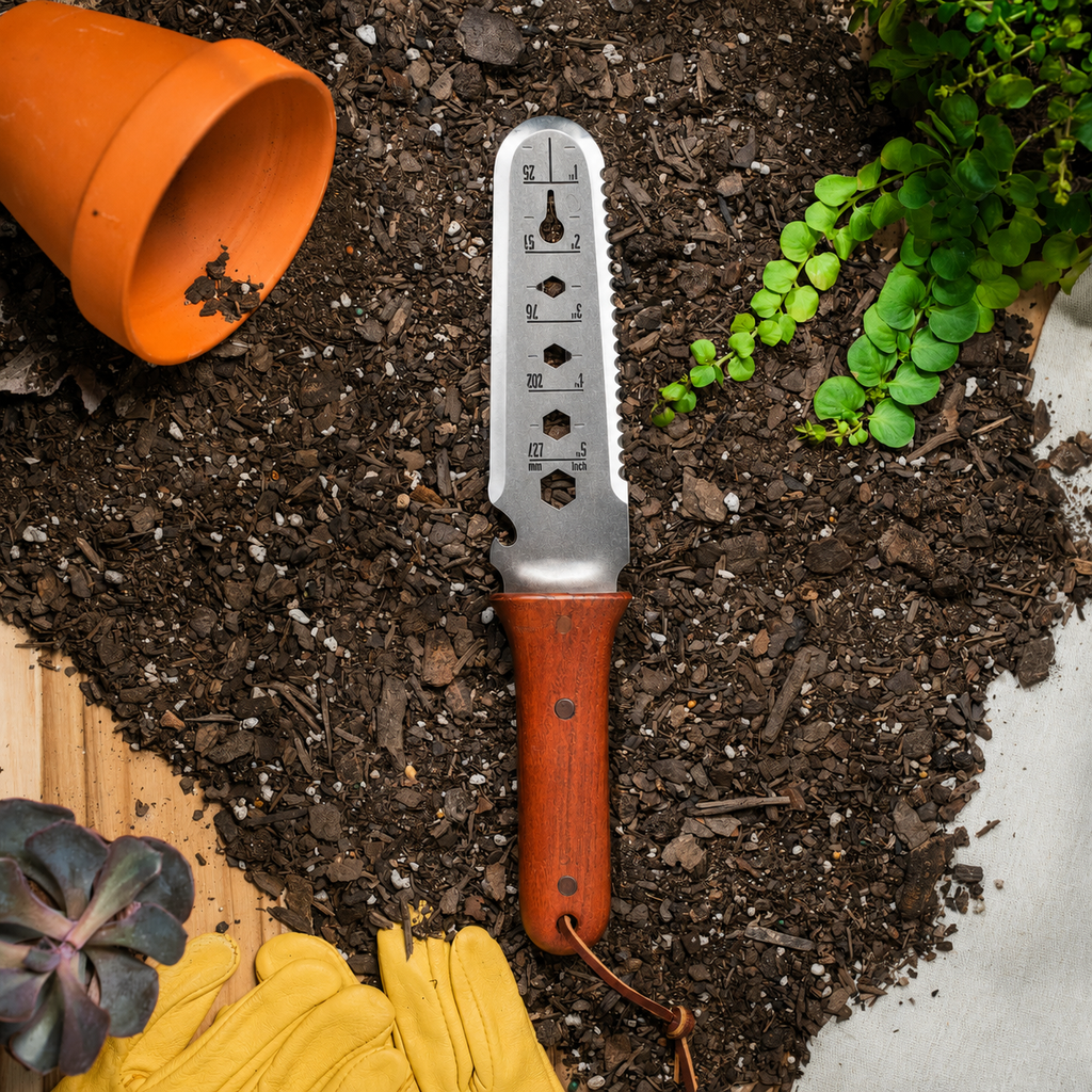 Greenhaus Gardening Garden Utility Knife, Multi-Tool for Planting & Weeding