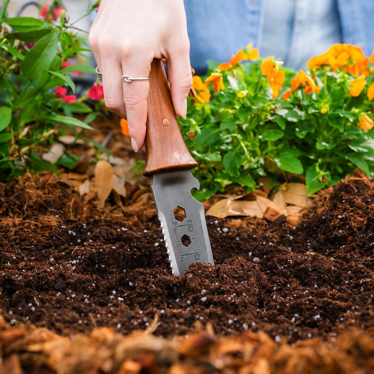 Greenhaus Gardening Garden Utility Knife, Multi-Tool for Planting & Weeding