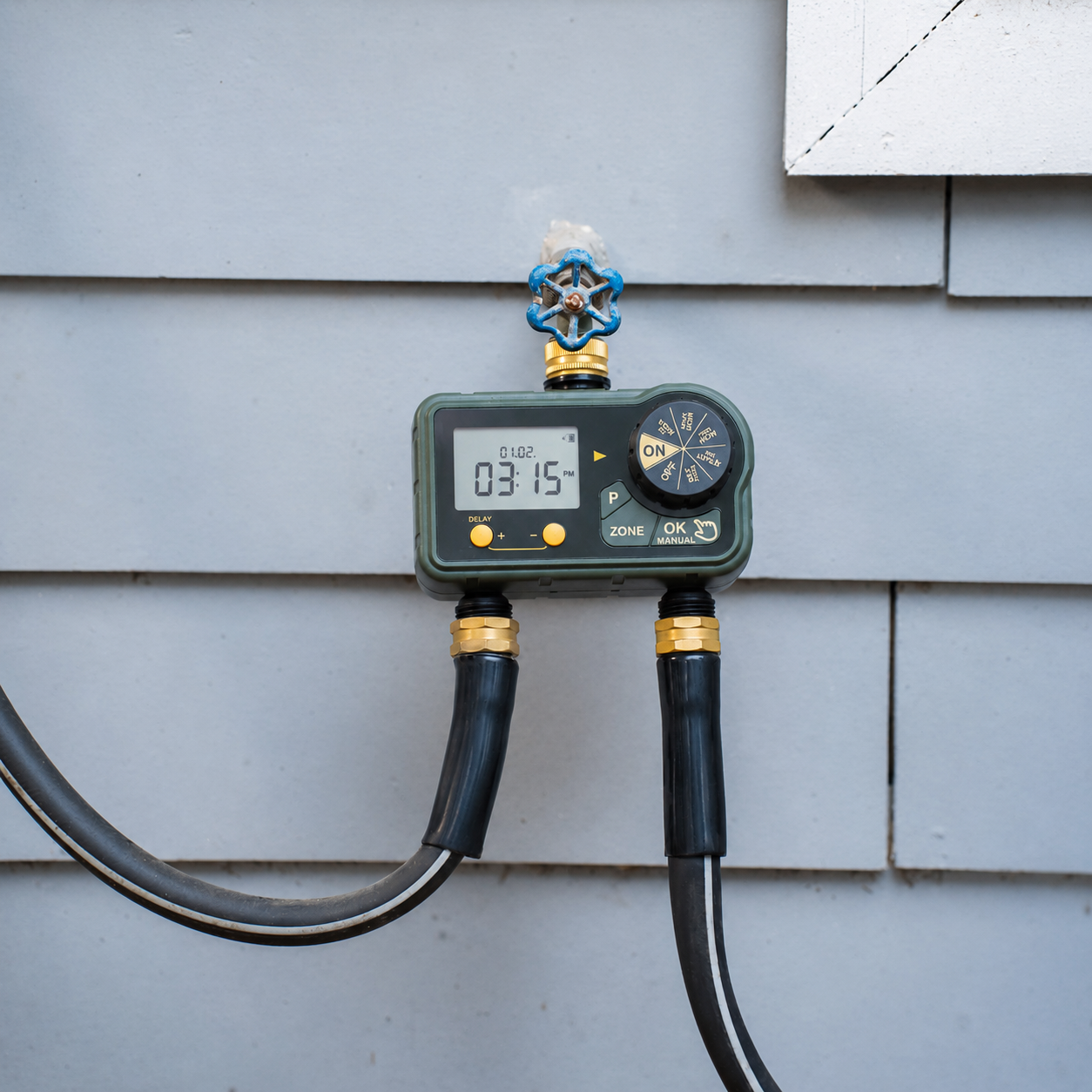 Greenhaus Gardening 2 Zone Waterproof Water Timer for Garden Irrigation Systems