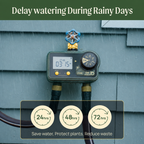 Greenhaus Gardening 2 Zone Waterproof Water Timer for Garden Irrigation Systems