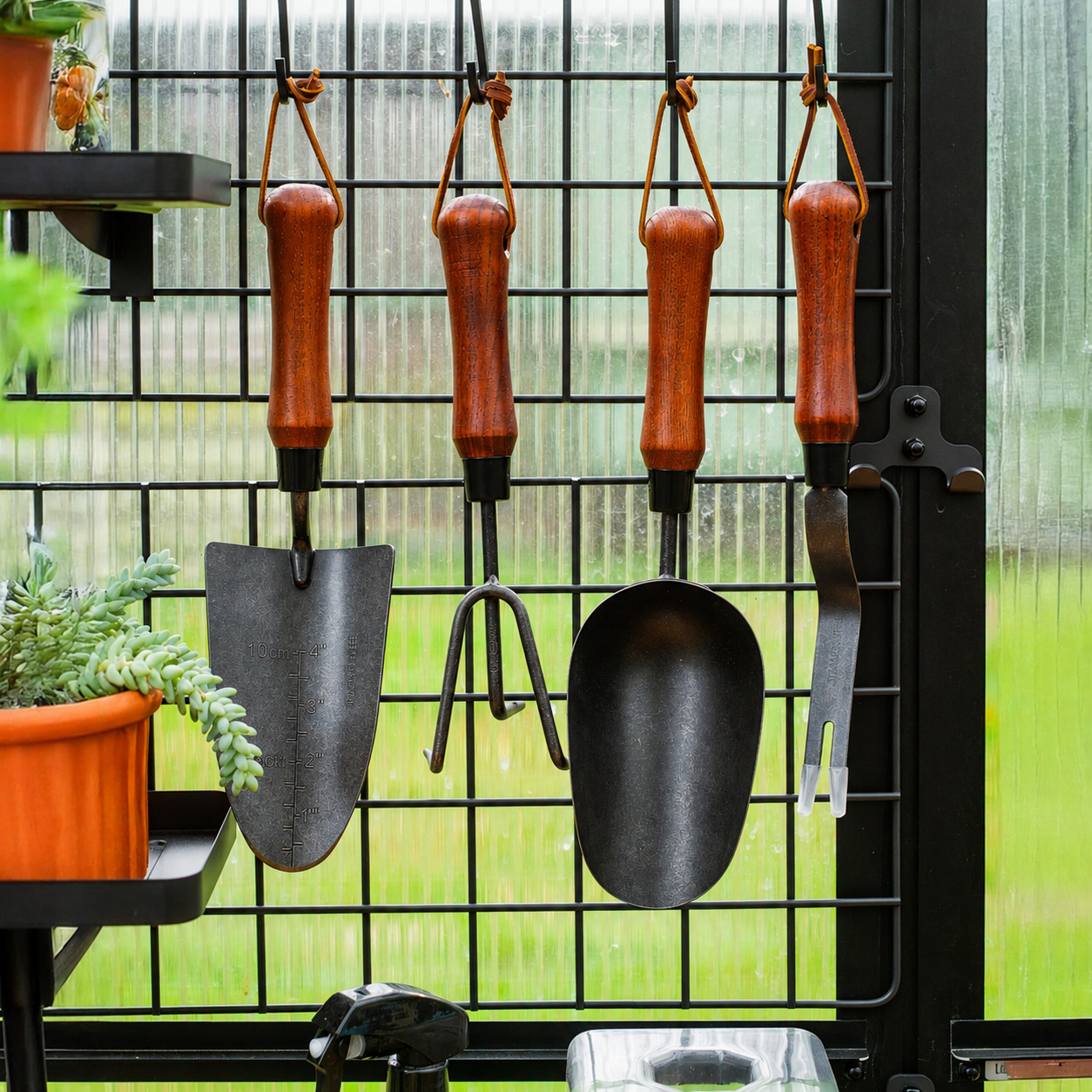 Greenhaus Gardening 4-Piece Gardening Tool Kit for Raised Beds & Flower Gardens