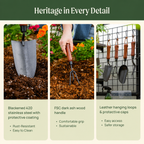 Greenhaus Gardening 4-Piece Gardening Tool Kit for Raised Beds & Flower Gardens