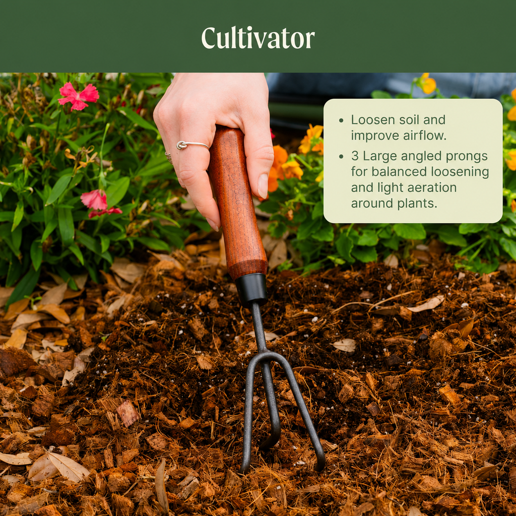 Greenhaus Gardening 4-Piece Gardening Tool Kit for Raised Beds & Flower Gardens