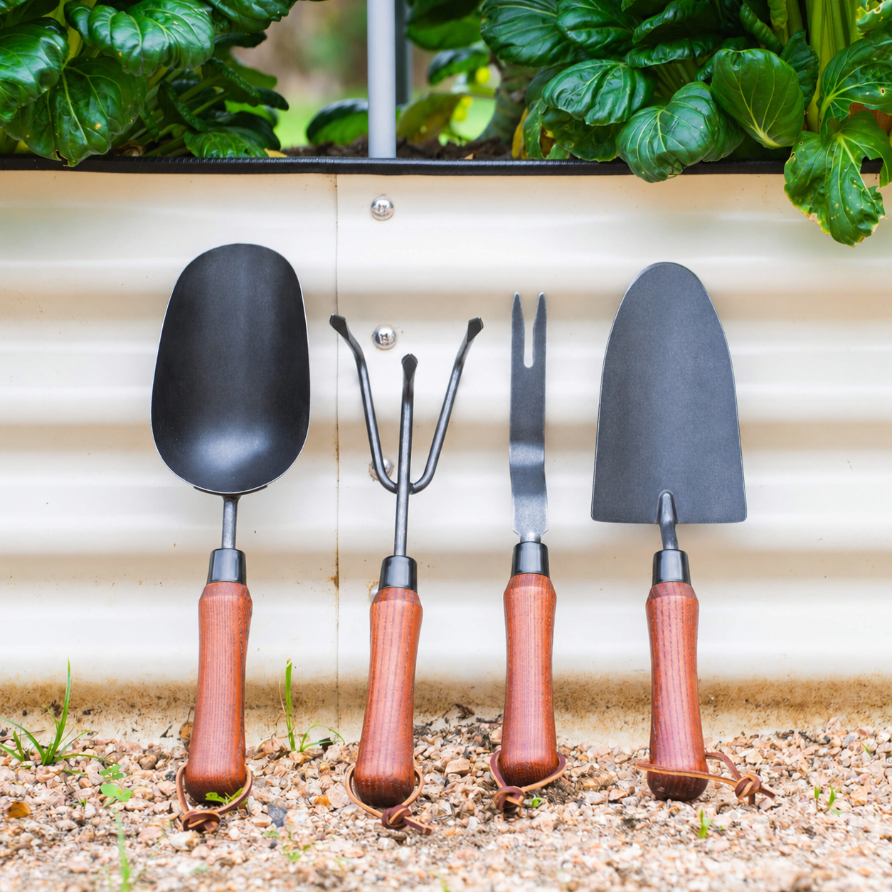 Greenhaus Gardening 4-Piece Gardening Tool Kit for Raised Beds & Flower Gardens