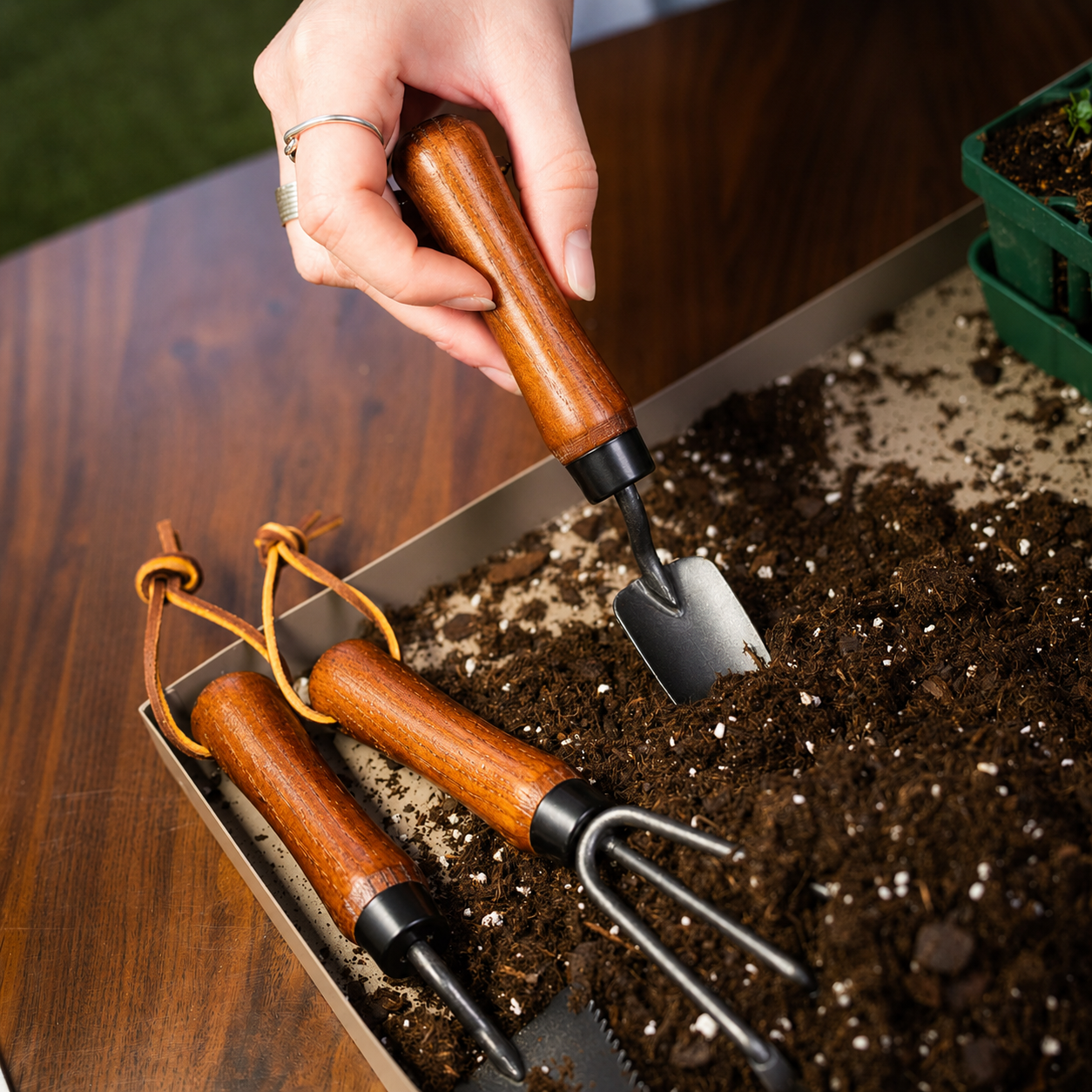 Greenhaus Gardening Gardening Tool Kit, 3-Piece Rust-Resistant Stainless Steel Set