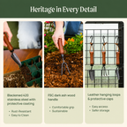 Greenhaus Gardening Gardening Tool Kit, 3-Piece Rust-Resistant Stainless Steel Set