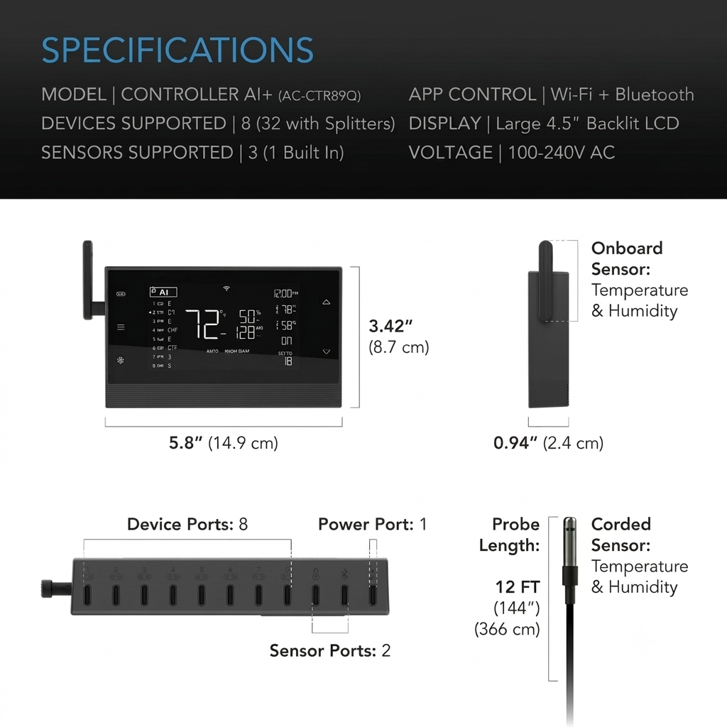 Greenhaus Gardening Indoor Grow Controller with WiFi and Bluetooth