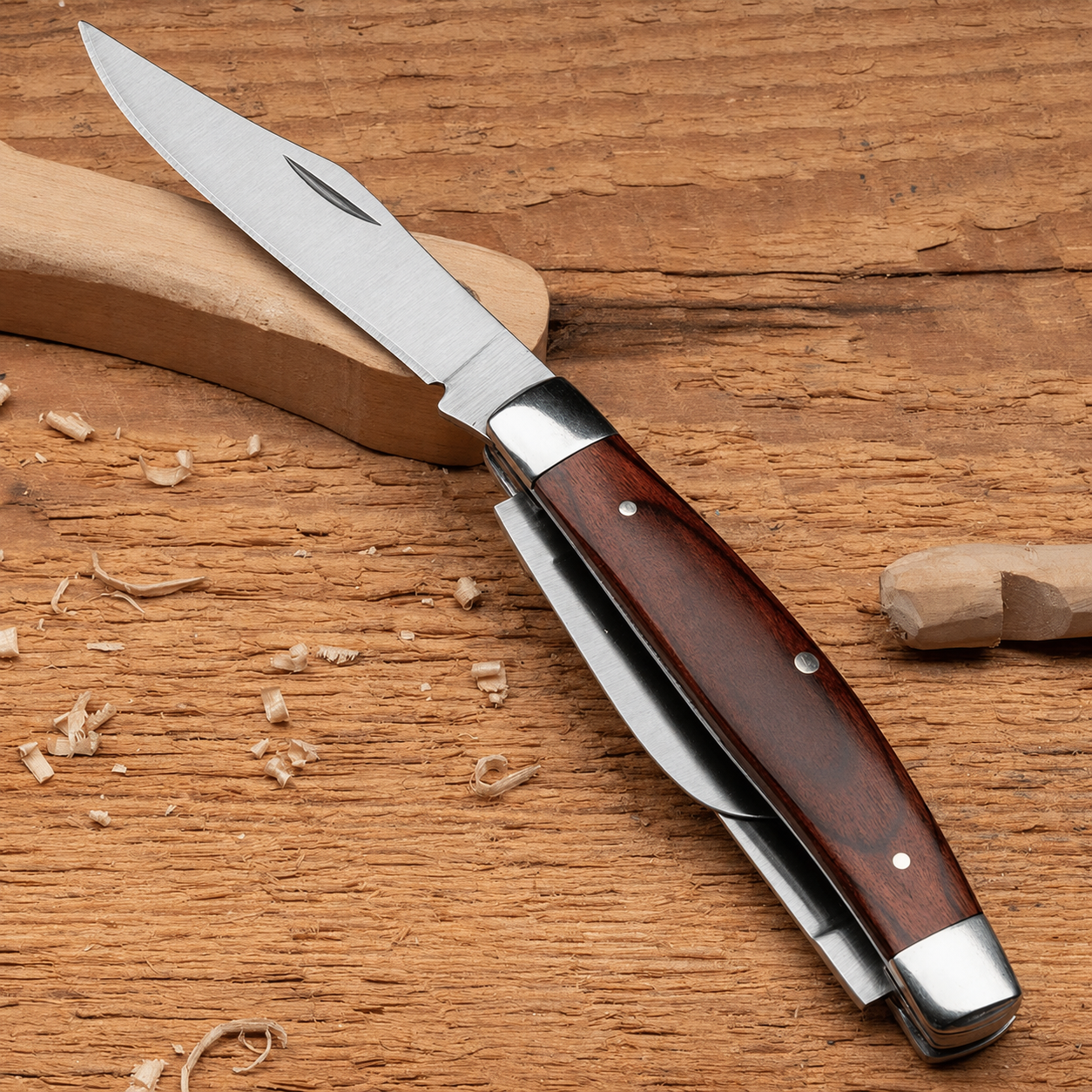 Greenhaus Gardening Stainless Steel Folding Knife with 3 Blade Styles