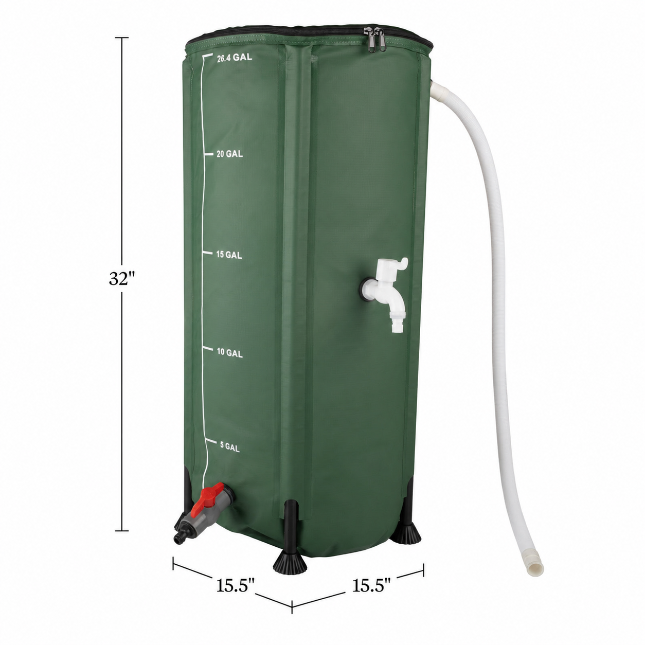 Greenhaus Gardening 26-Gallon Rainwater Barrel with Easy Access Spigot