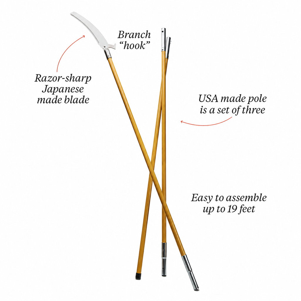 Greenhaus Gardening Hi-Reach 19 ft Pole Saw for Tree Branch Pruning