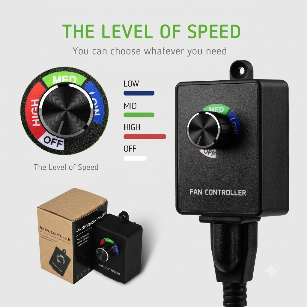Greenhaus Gardening 8-Inch Air Circulation Kit with Speed Controller