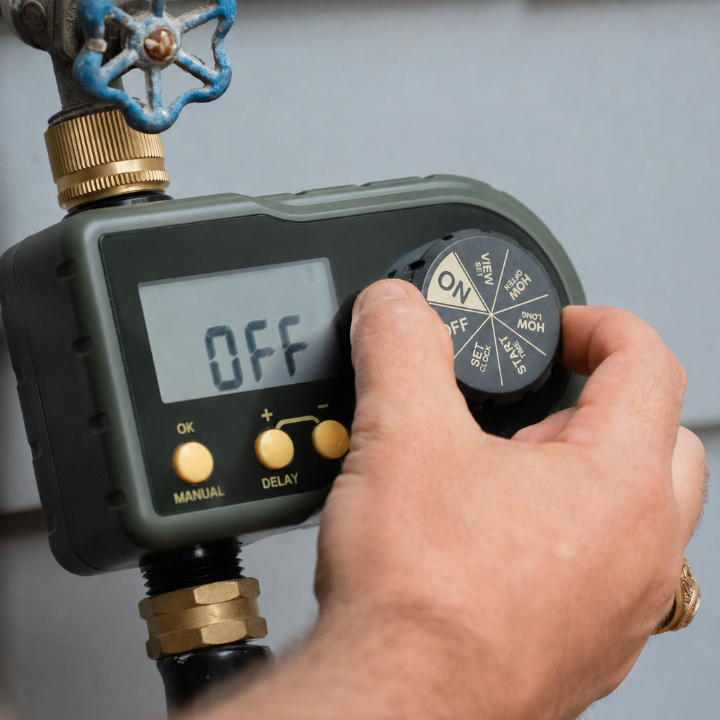 Greenhaus Gardening Automatic Irrigation Timer for Raised Bed Gardening Systems