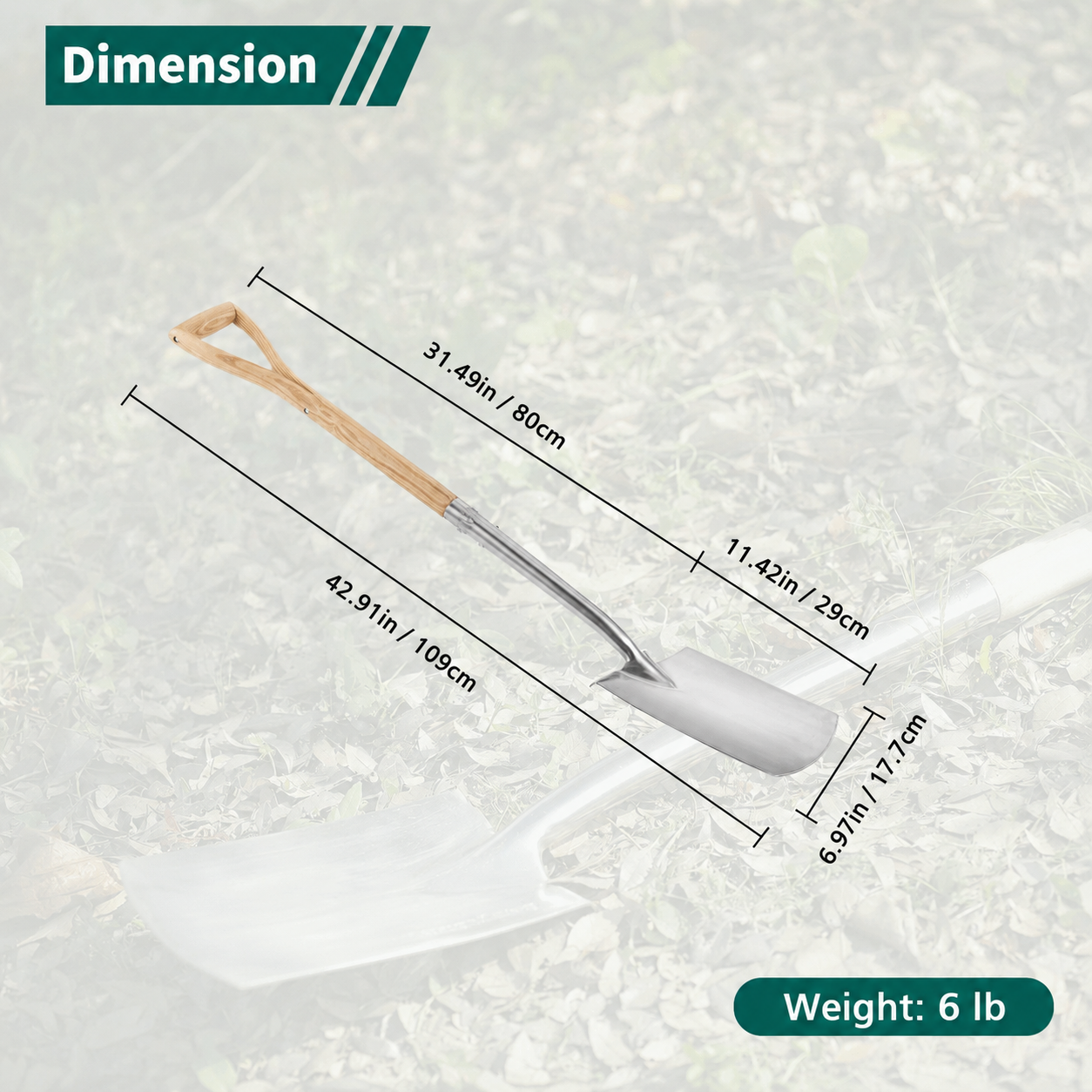 Greenhaus Gardening 2PC Garden Tool Set, Stainless Steel Digging Fork & Shovel