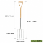 Greenhaus Gardening 2PC Garden Tool Set, Stainless Steel Digging Fork & Shovel
