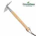 Greenhaus Gardening Stainless Steel Garden Hoe & Rake with Wooden Handle