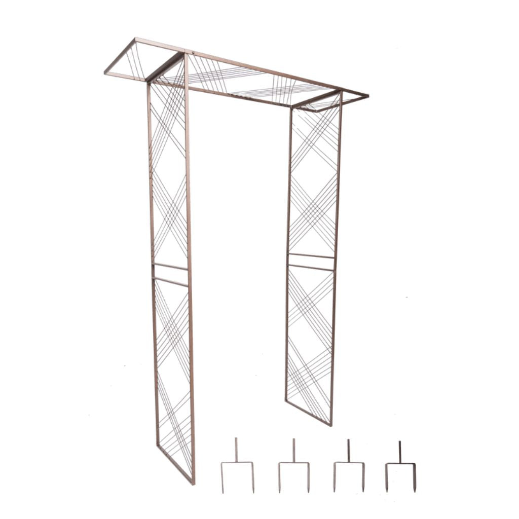 Greenhaus Gardening Metal Garden Arbor Trellis, Elegant Outdoor Garden Accent