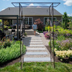 Greenhaus Gardening Metal Garden Arbor Trellis, Elegant Outdoor Garden Accent