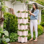 Greenhaus Gardening Vertical Planter Basketweave 5-Tier Planter for Small Gardens