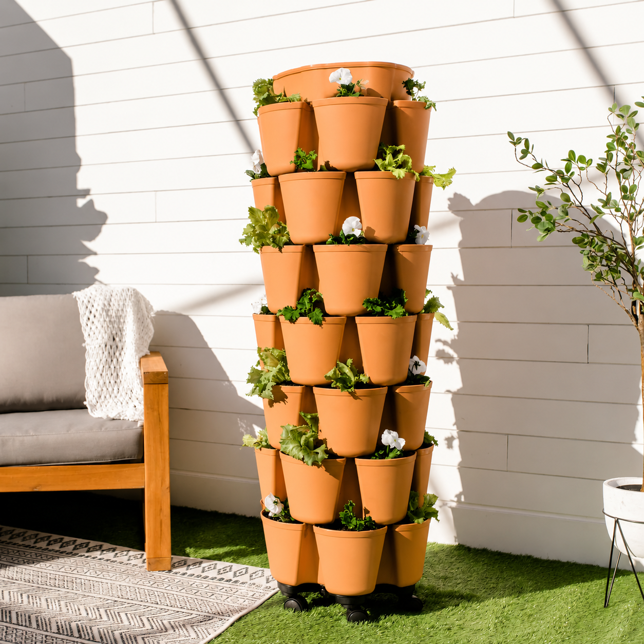 Greenhaus Gardening Vertical Planter 7-Tier Planter for Herbs Vegetables and Flowers