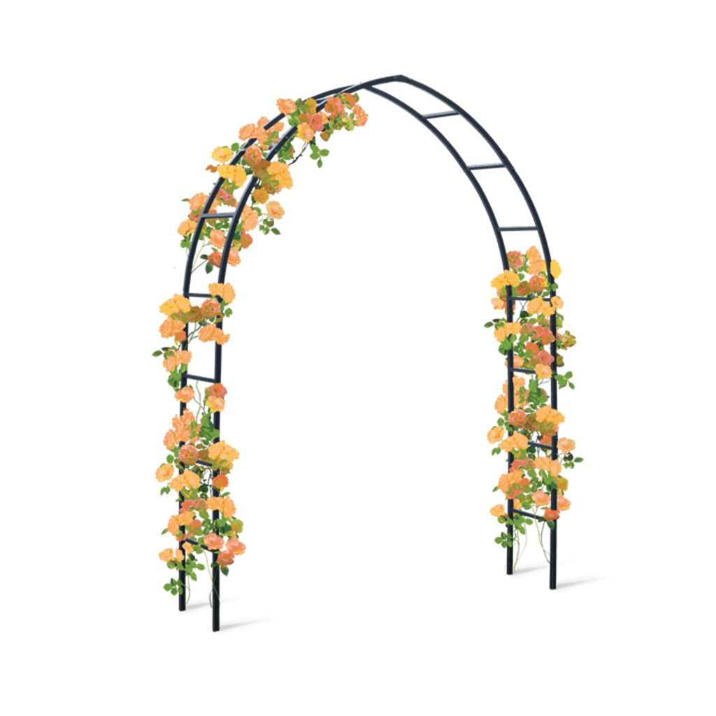 Greenhaus Gardening Garden Arbor, Steel Arch Trellis for Climbing Plants
