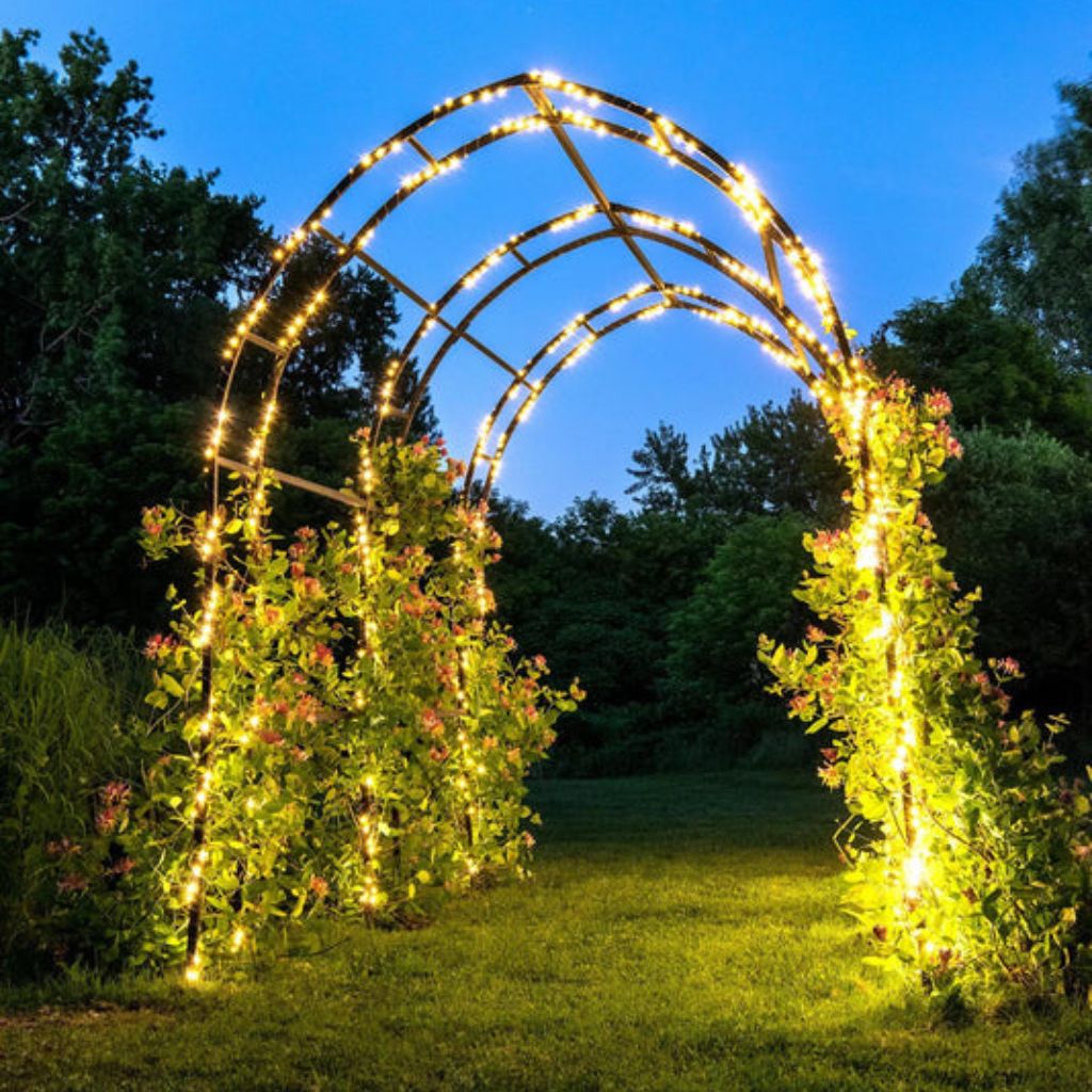 Greenhaus Gardening Garden Arbor, Steel Arch Trellis for Climbing Plants