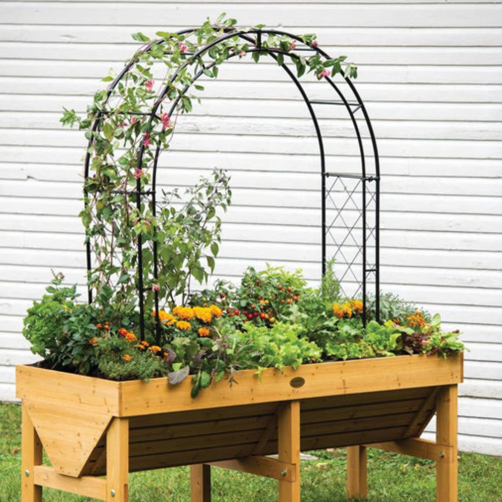 Greenhaus Gardening Garden Arbor, Steel Arch Support for Vertical Gardening