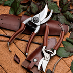 Greenhaus Gardening Leather Grip Bypass Pruner for Smooth Garden Cutting