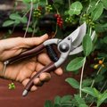Greenhaus Gardening Leather Grip Bypass Pruner for Smooth Garden Cutting