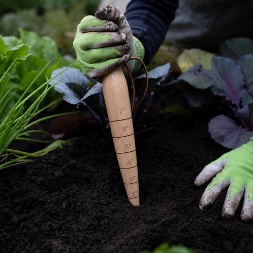 Greenhaus Gardening Brass-Tipped Dibber, Accurate Bulb & Seed Planting Tool
