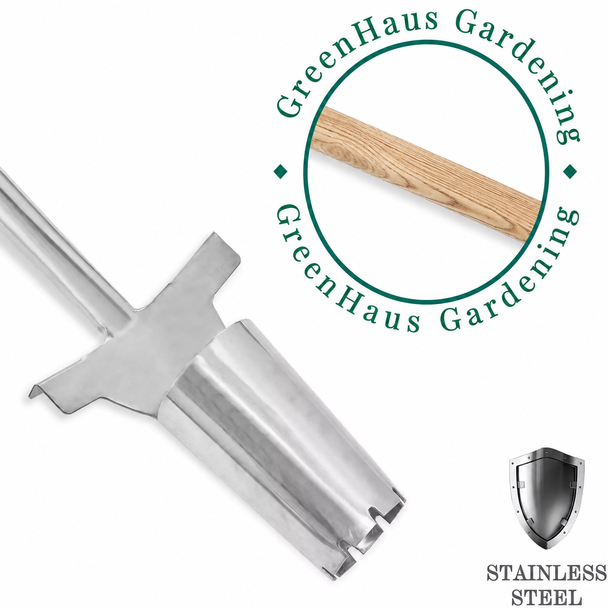Greenhaus Gardening Stainless Steel Bulb Planter with Foot Step Soil Cutter