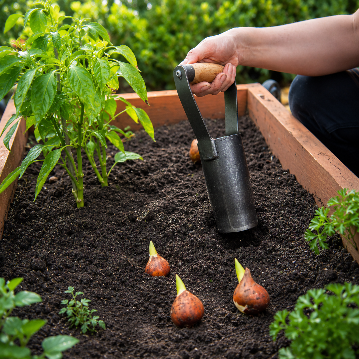 Greenhaus Gardening Large Bulb Planter, Easy Dig Garden Planting Tool