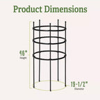 Greenhaus Gardening Tomato Cage Supports Set of 3, Sturdy Steel Construction
