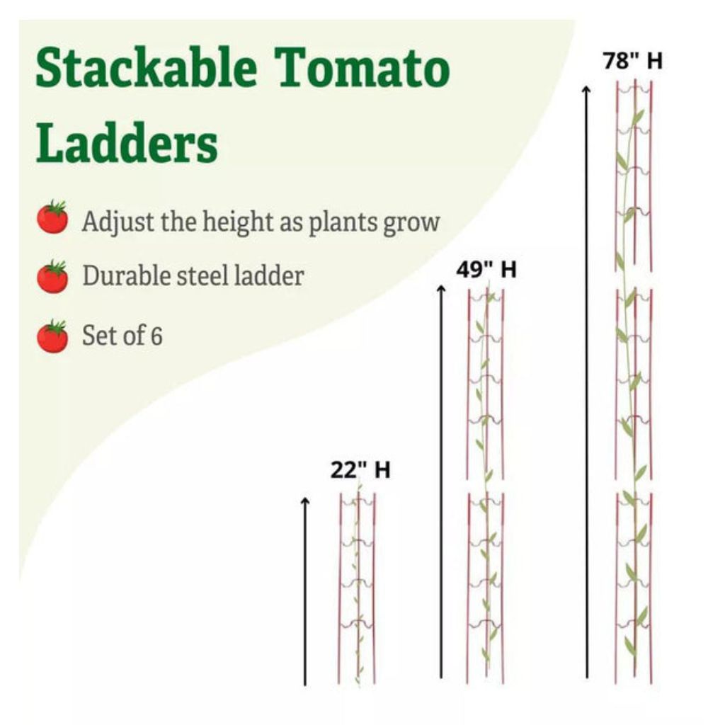 Greenhaus Gardening Modular Tomato Ladder Set of 6, Heavy Duty Plant Supports