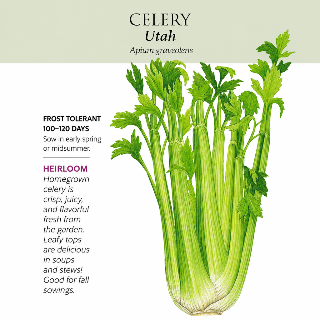Greenhaus Gardening Celery Seeds Crisp Juicy Celery for Vegetable Gardens