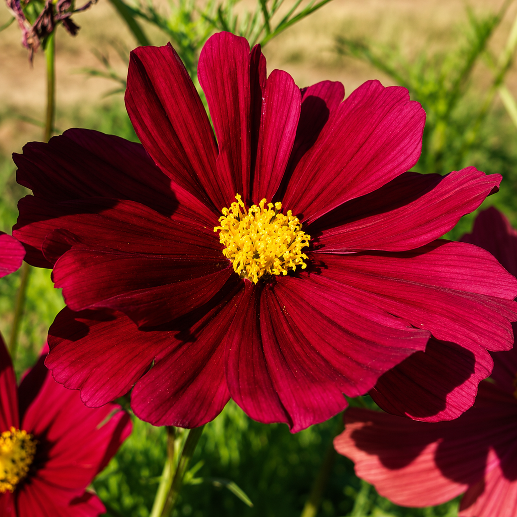 Greenhaus Gardening Cosmos Seeds Deep Red Blooms for Raised Bed Gardening