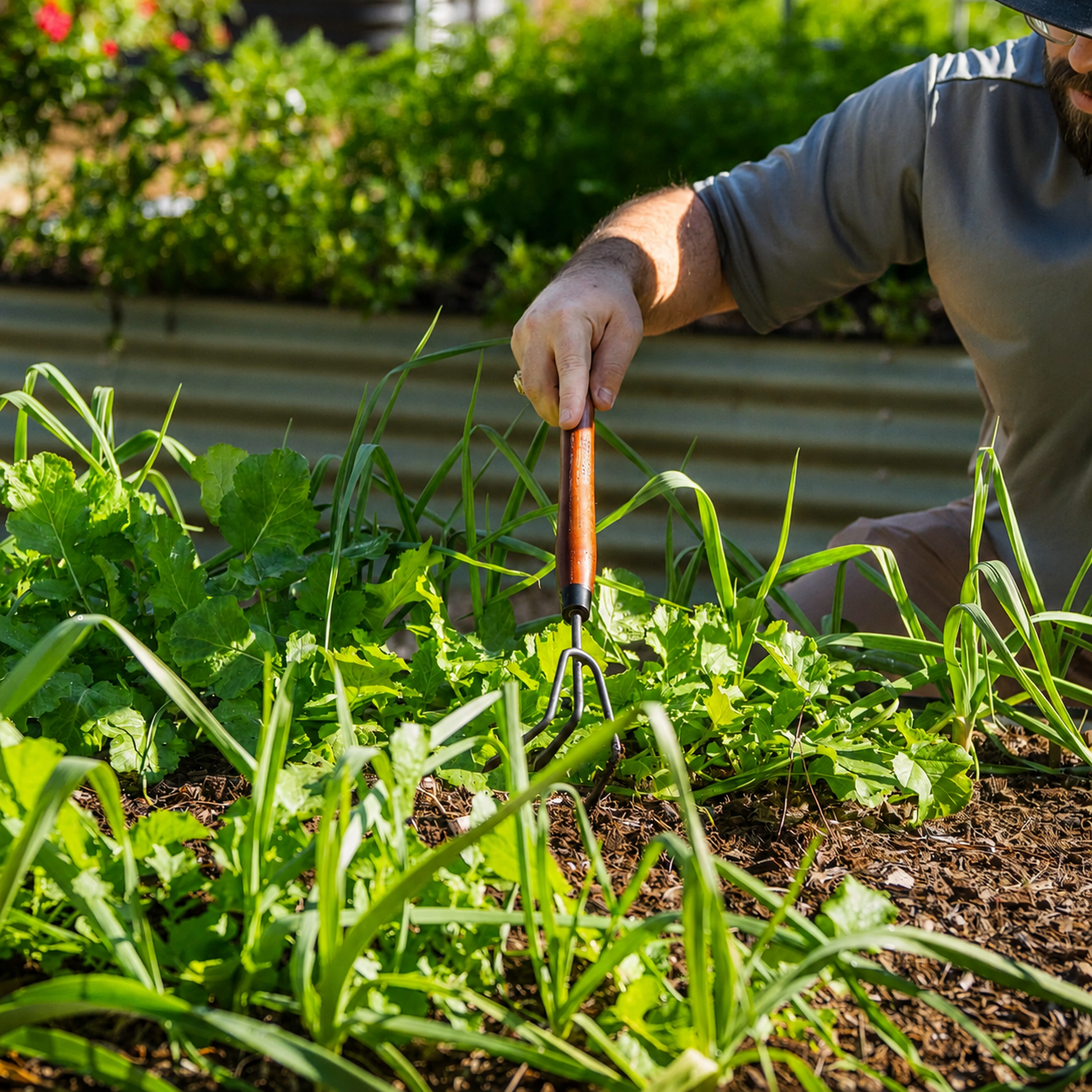 GreenHaus Gardening Heavy-Duty Cultivator Tool for Weeding & Soil Aeration