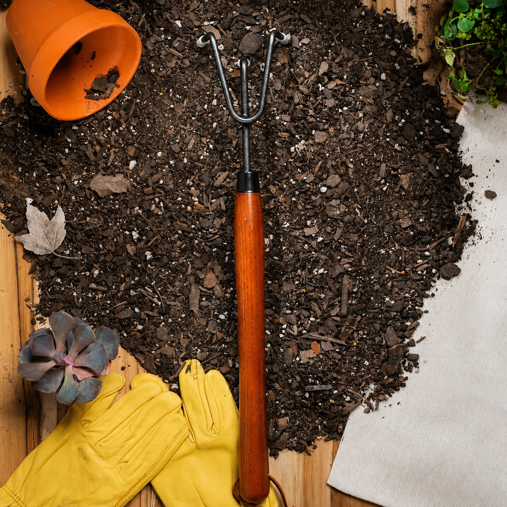GreenHaus Gardening Heavy-Duty Cultivator Tool for Weeding & Soil Aeration