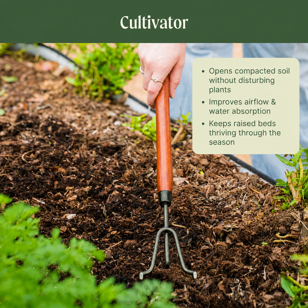 GreenHaus Gardening Heavy-Duty Cultivator Tool for Weeding & Soil Aeration